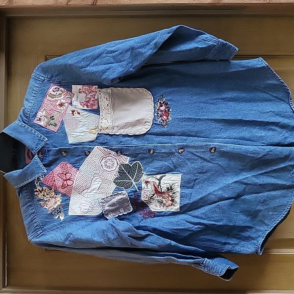 Cambridge country store dry goods chambray button long sleeve Cottagecore Size S